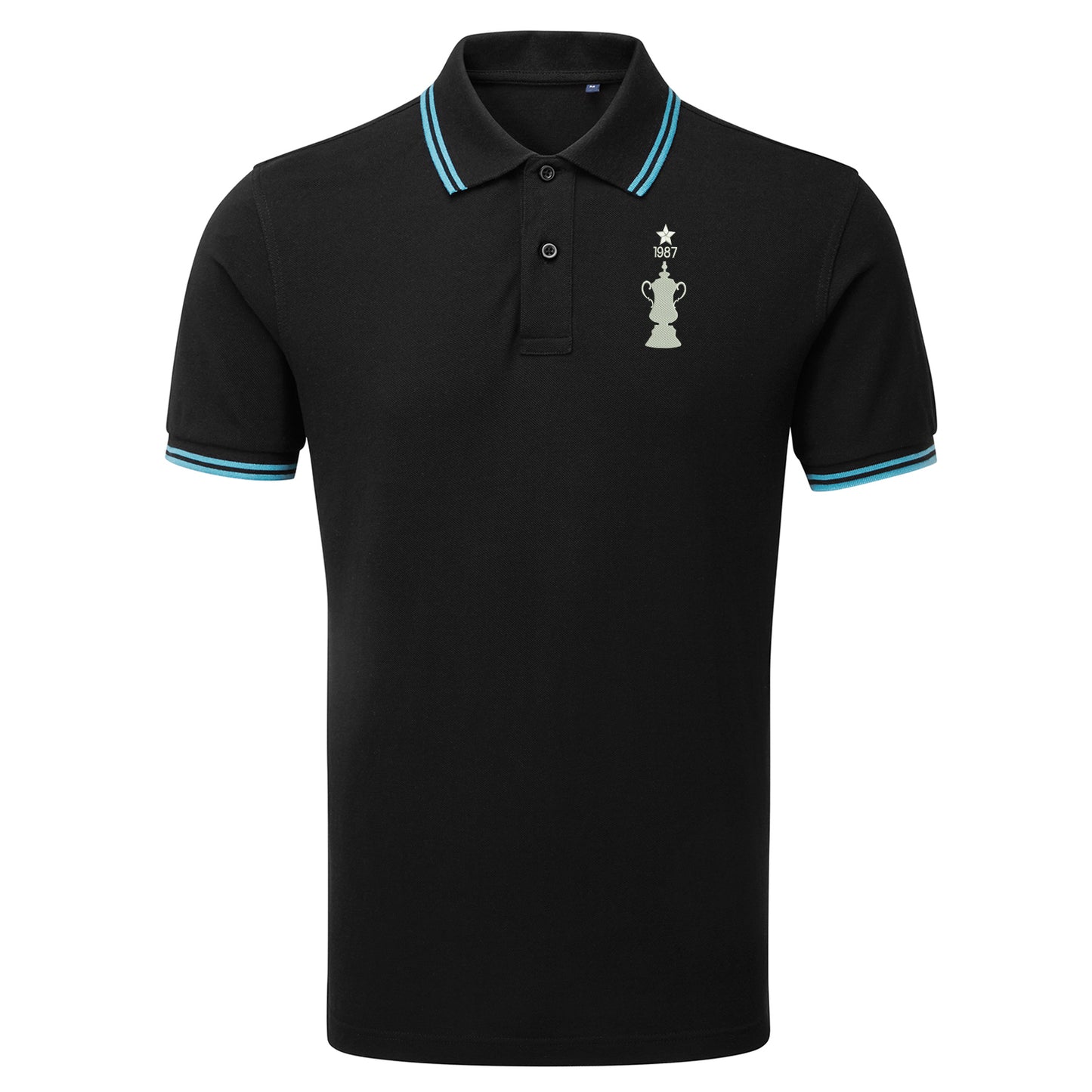Retro Coventry FA Cup Winners Embroidered Tipped Polo Shirt