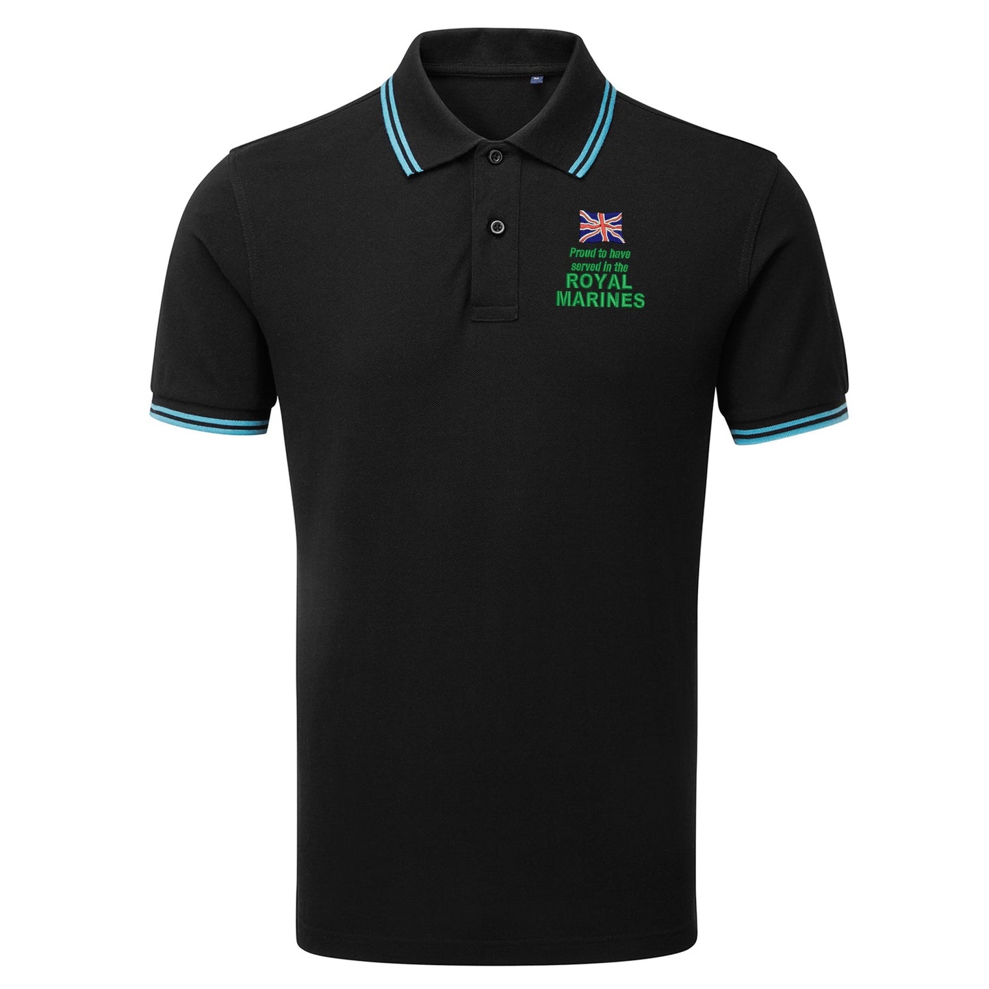Proud to Have Served in The Royal Marines Embroidered Tipped Polo Shirt