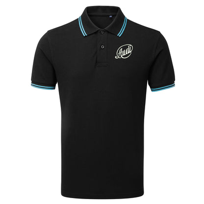 Retro Audi 1909 Embroidered Tipped Polo Shirt
