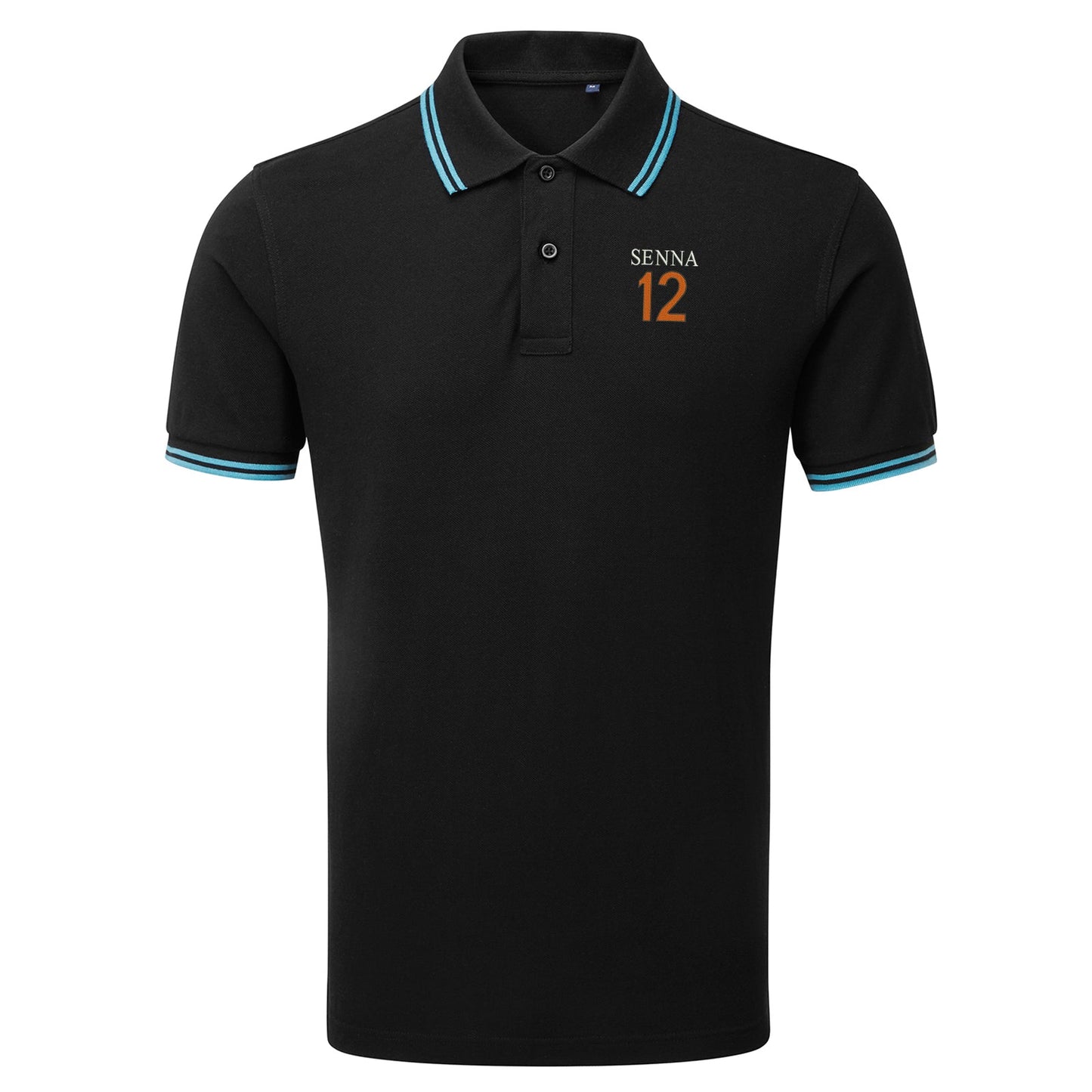 Retro Senna 12 Embroidered Tipped Polo Shirt