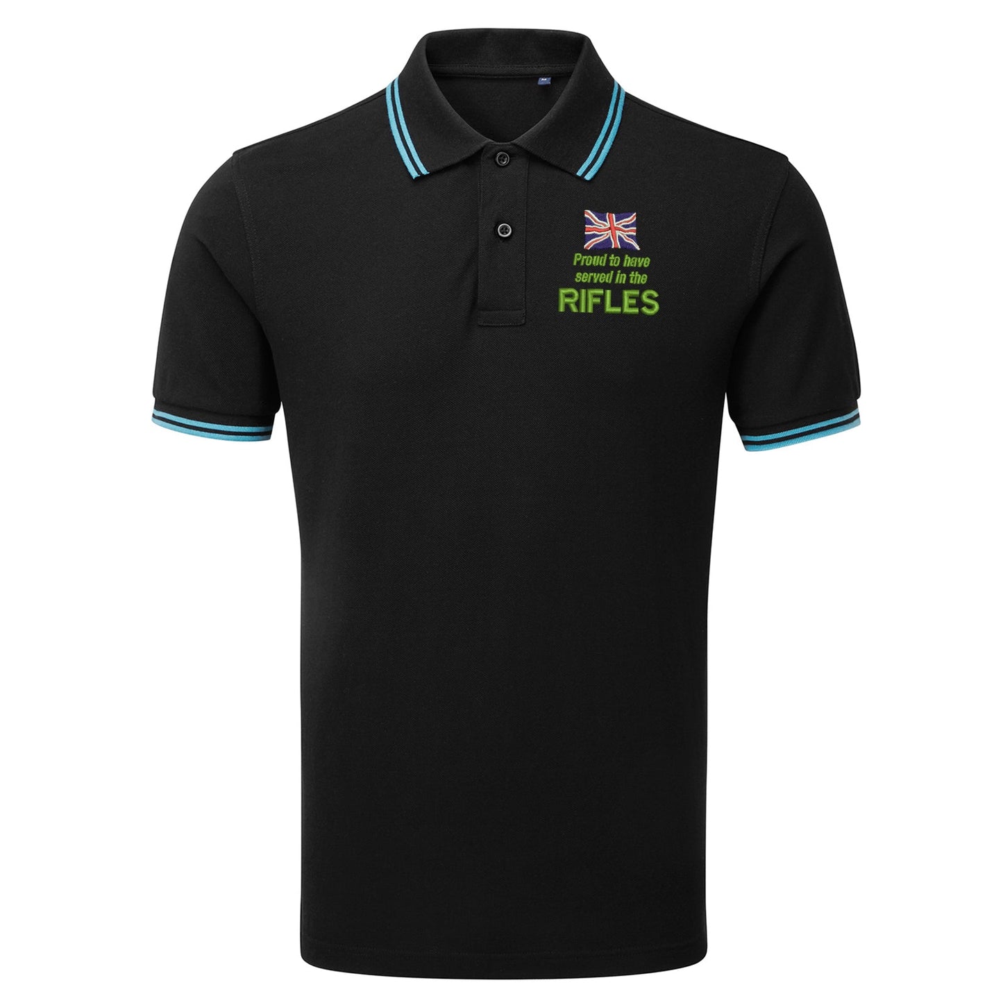 Proud to Have Served in The Rifles Embroidered Tipped Polo Shirt