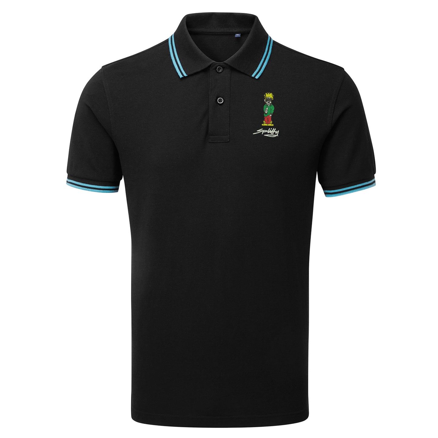 Retro Eclipse Embroidered Tipped Polo Shirt