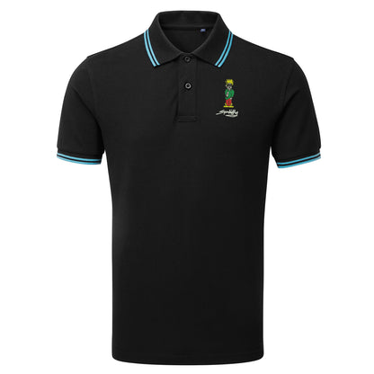 Retro Eclipse Embroidered Tipped Polo Shirt