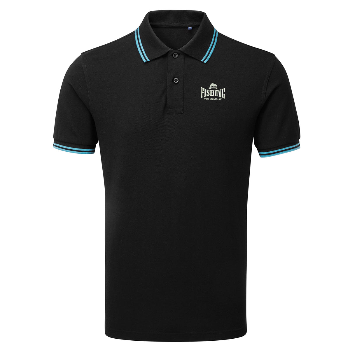 Fishing It's a Way of Life Tipped Polo Shirt