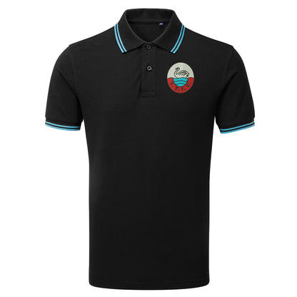 Retro Swansea 1960s Embroidered Tipped Polo Shirt