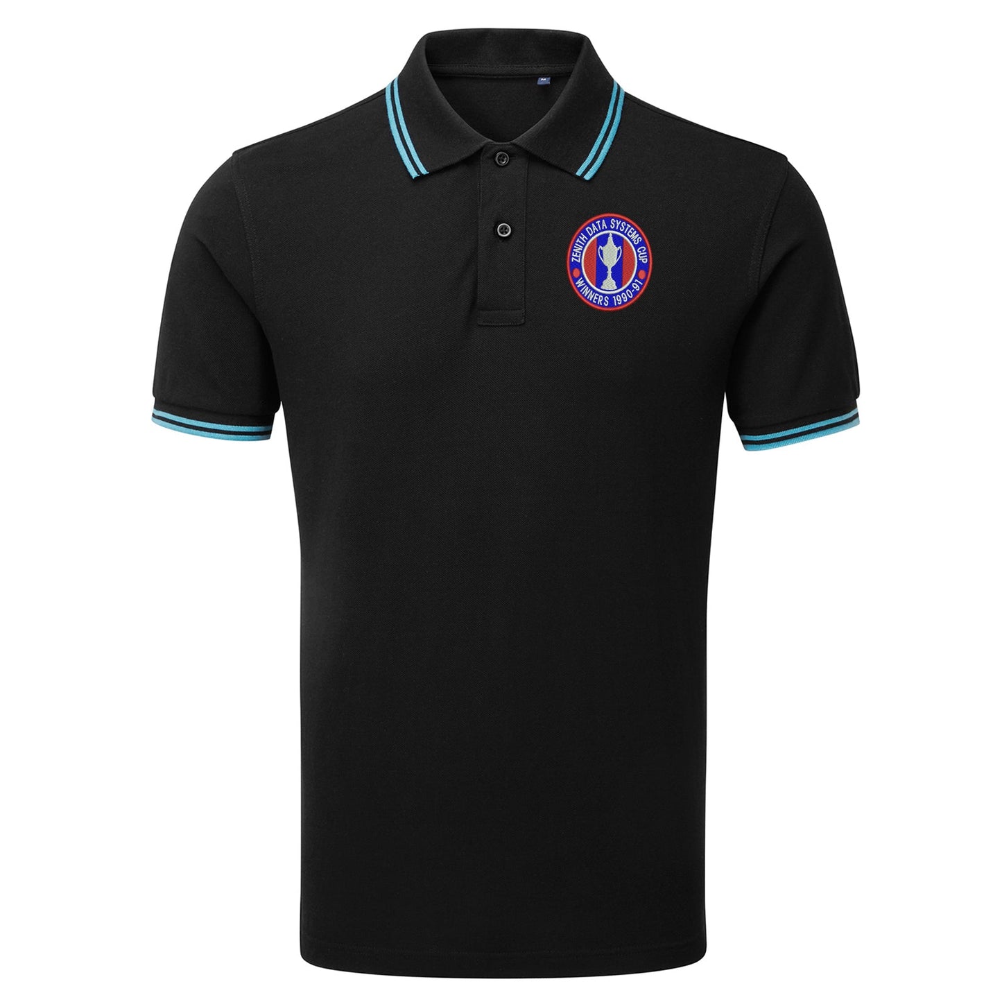 Retro Crystal Palace Zenith Data Systems Cup  Winners 1991 Embroidered Tipped Polo Shirt