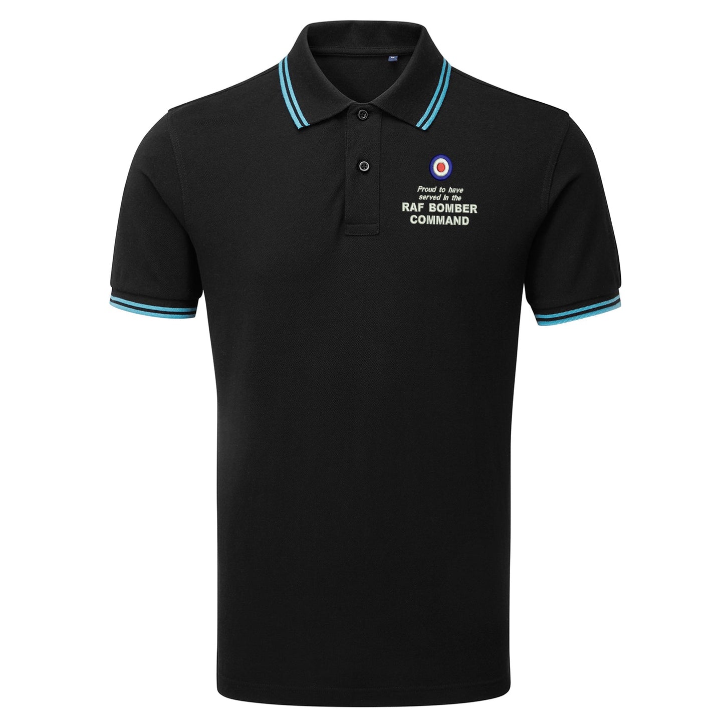 Proud to Have Served in The RAF Bomber Command Embroidered Tipped Polo Shirt