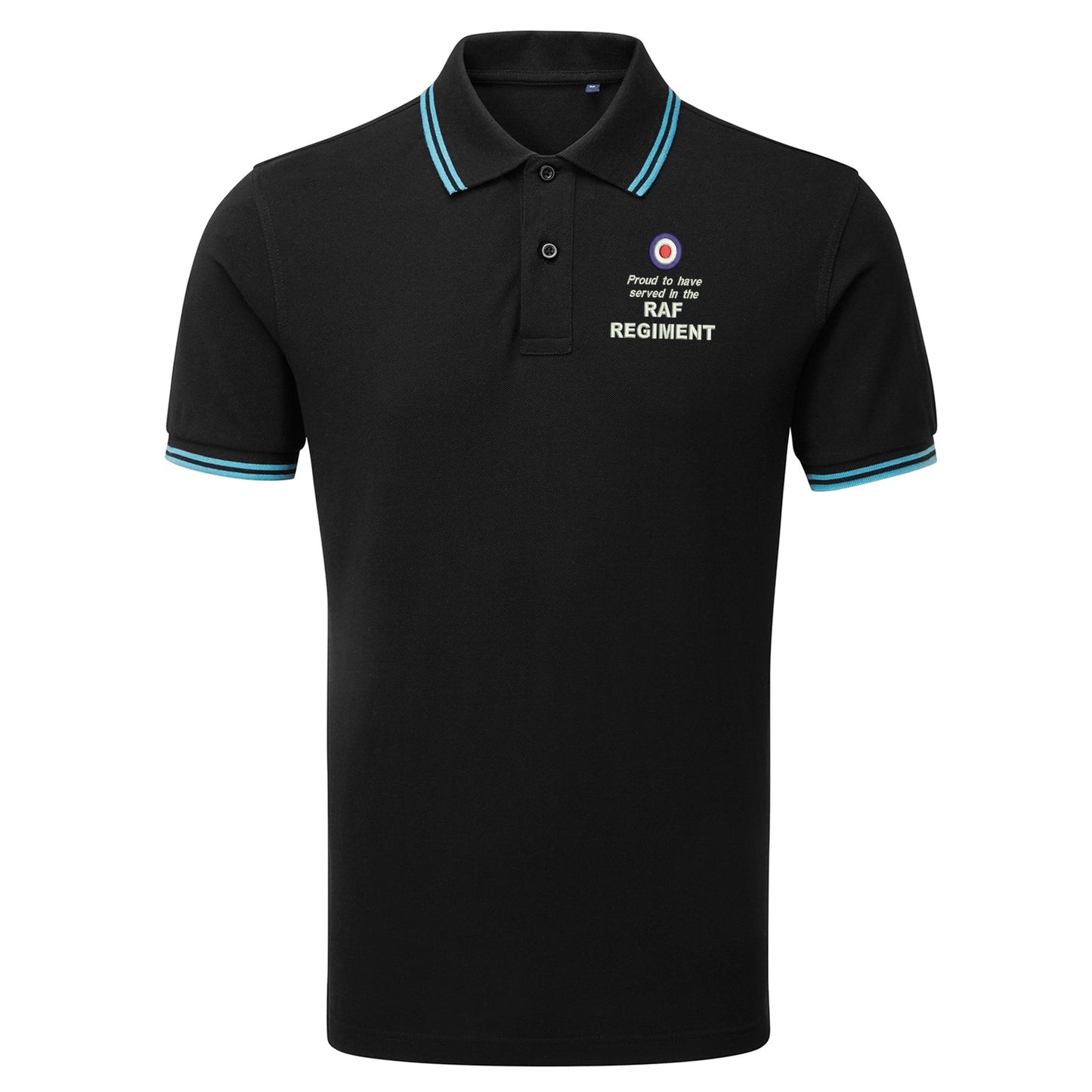 Proud to Have Served in The RAF Regiment Embroidered Tipped Polo Shirt