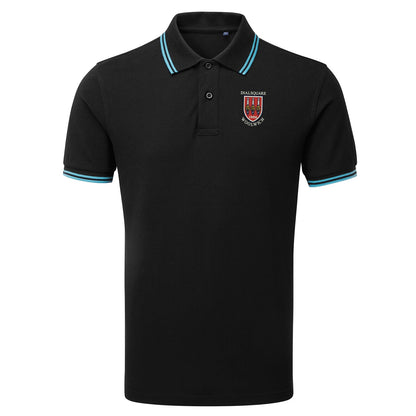 Retro Dial Square Embroidered Tipped Polo Shirt