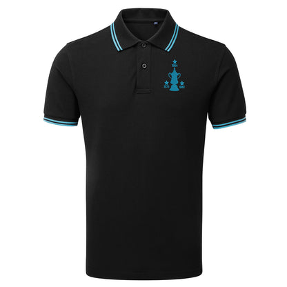 Retro West Ham Three Time Cup Winners Embroidered Tipped Polo Shirt