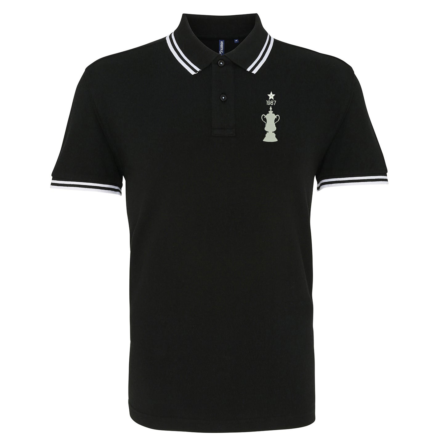 Retro Coventry FA Cup Winners Embroidered Tipped Polo Shirt