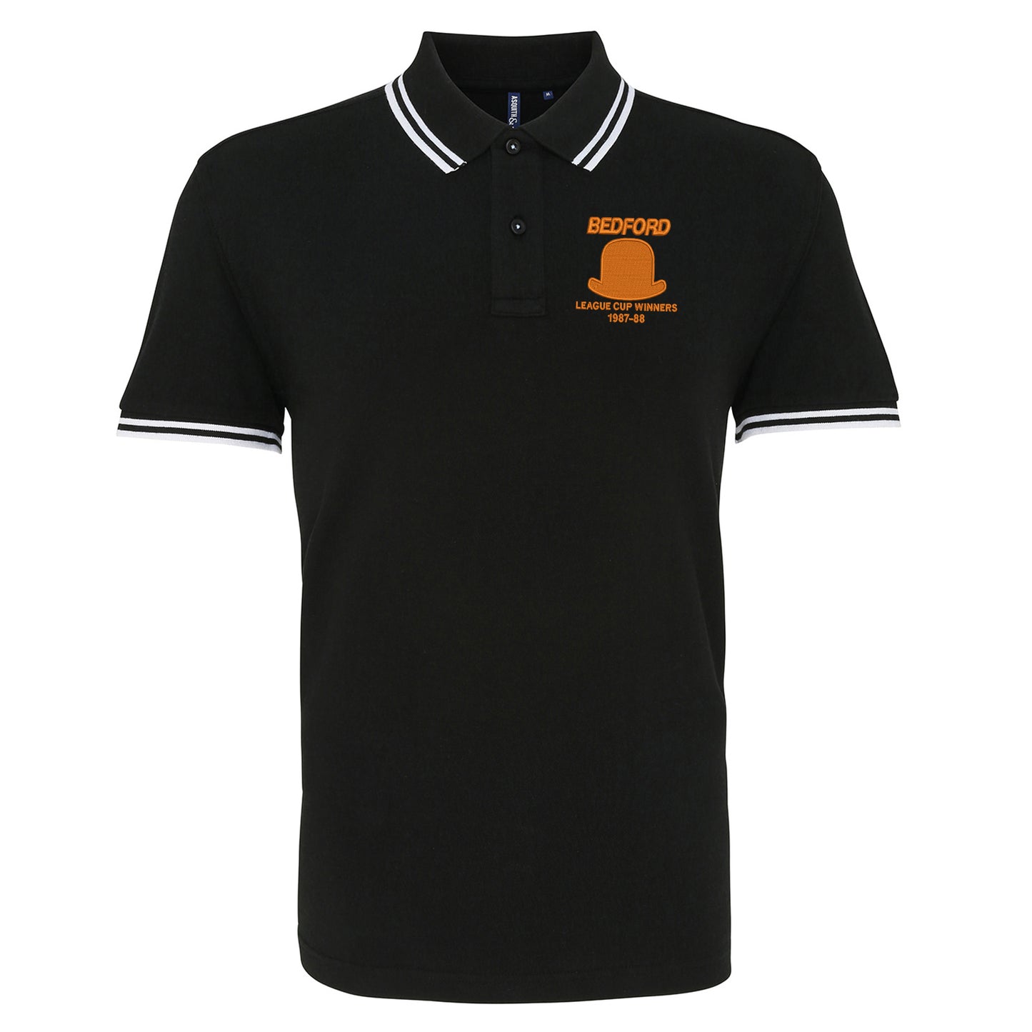 Retro Luton League Cup Winners 1988 Embroidered Tipped Polo Shirt