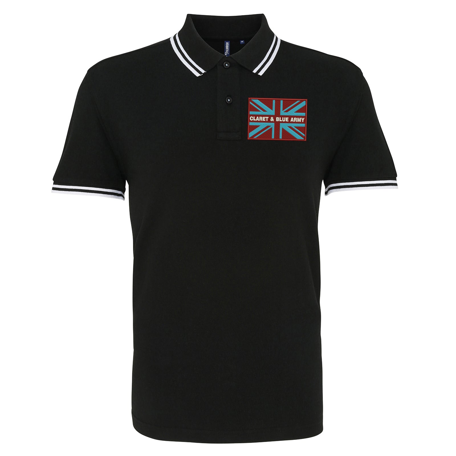 Claret & Blue Army Coloured Union Jack Polo Shirt