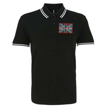 Claret & Blue Army Coloured Union Jack Polo Shirt