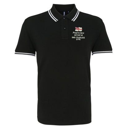 Proud to Have Served on HMS Fearless (L10) Tipped Polo Shirt