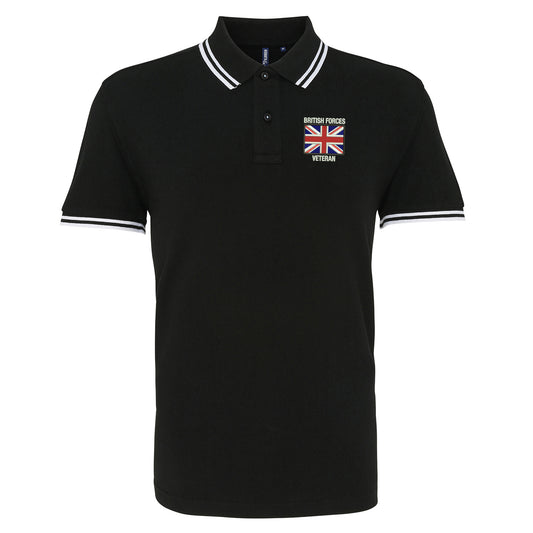 British Forces Veteran Embroidered Tipped Polo Shirt
