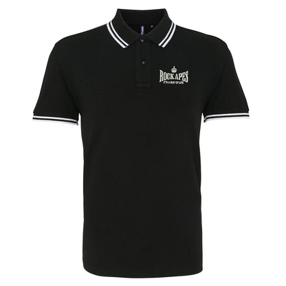 Rock Apes It's a Way of Life Embroidered Tipped Polo Shirt