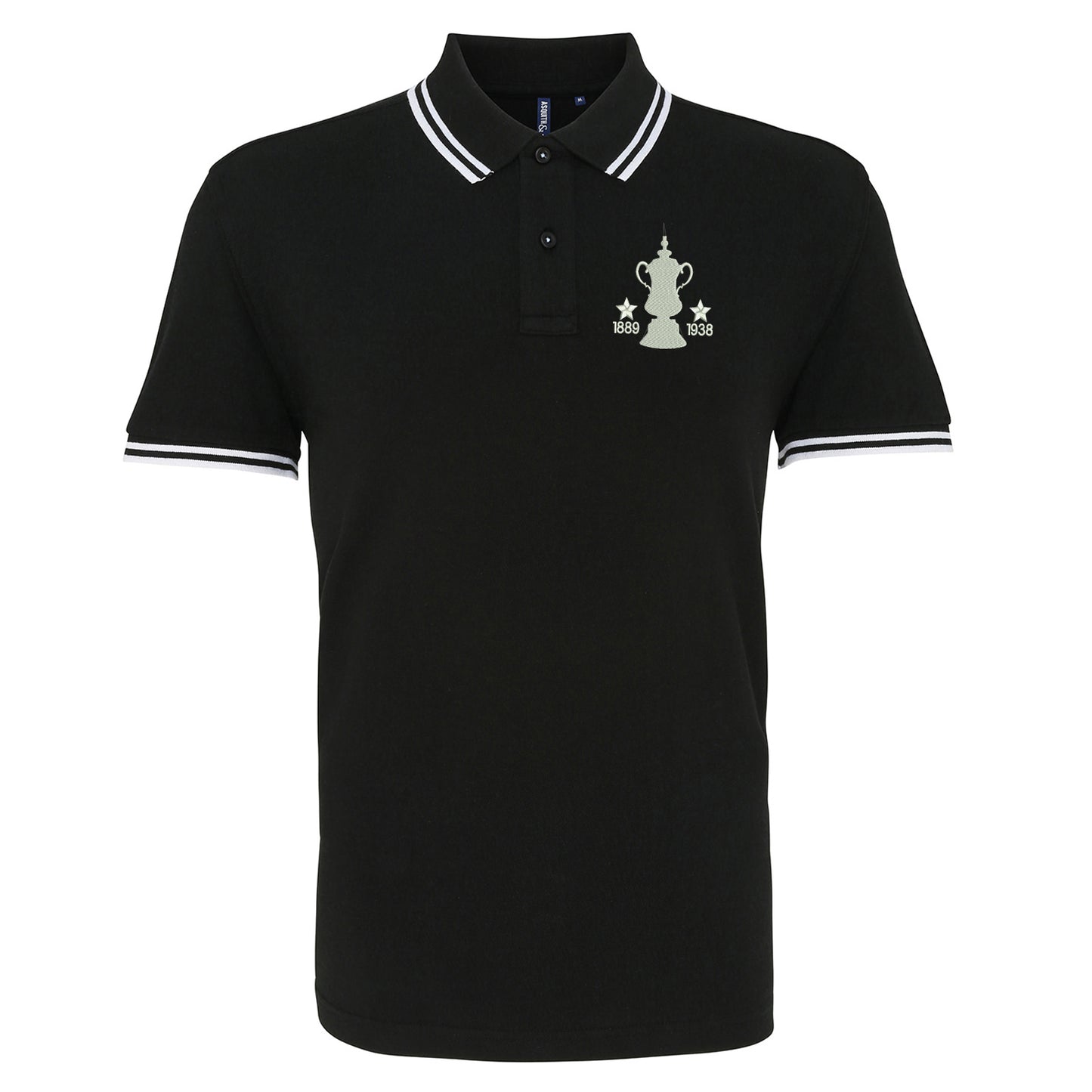 Retro Preston Two Time Cup Winners Embroidered Tipped Polo Shirt