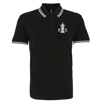 Retro Preston Two Time Cup Winners Embroidered Tipped Polo Shirt