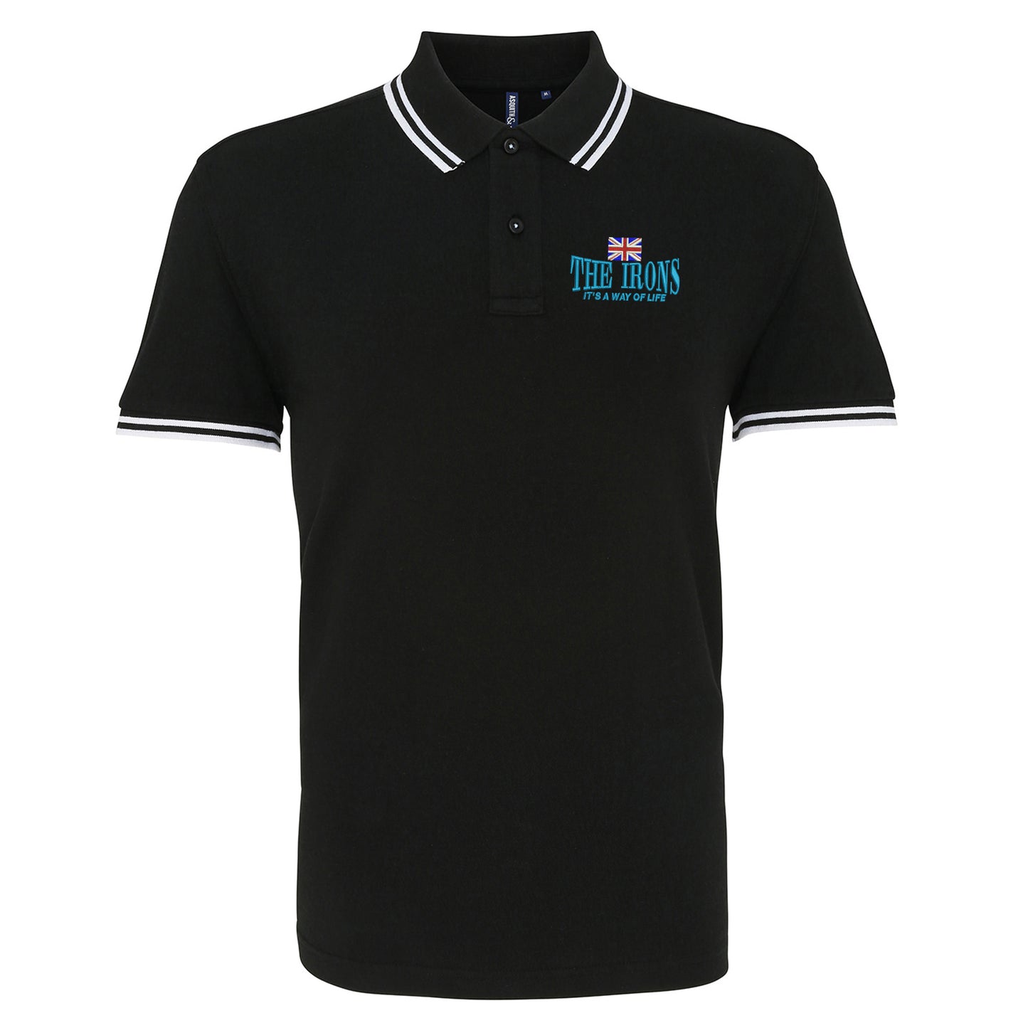 The Irons It's Way of Life Union Jack Embroidered Tipped Polo Shirt