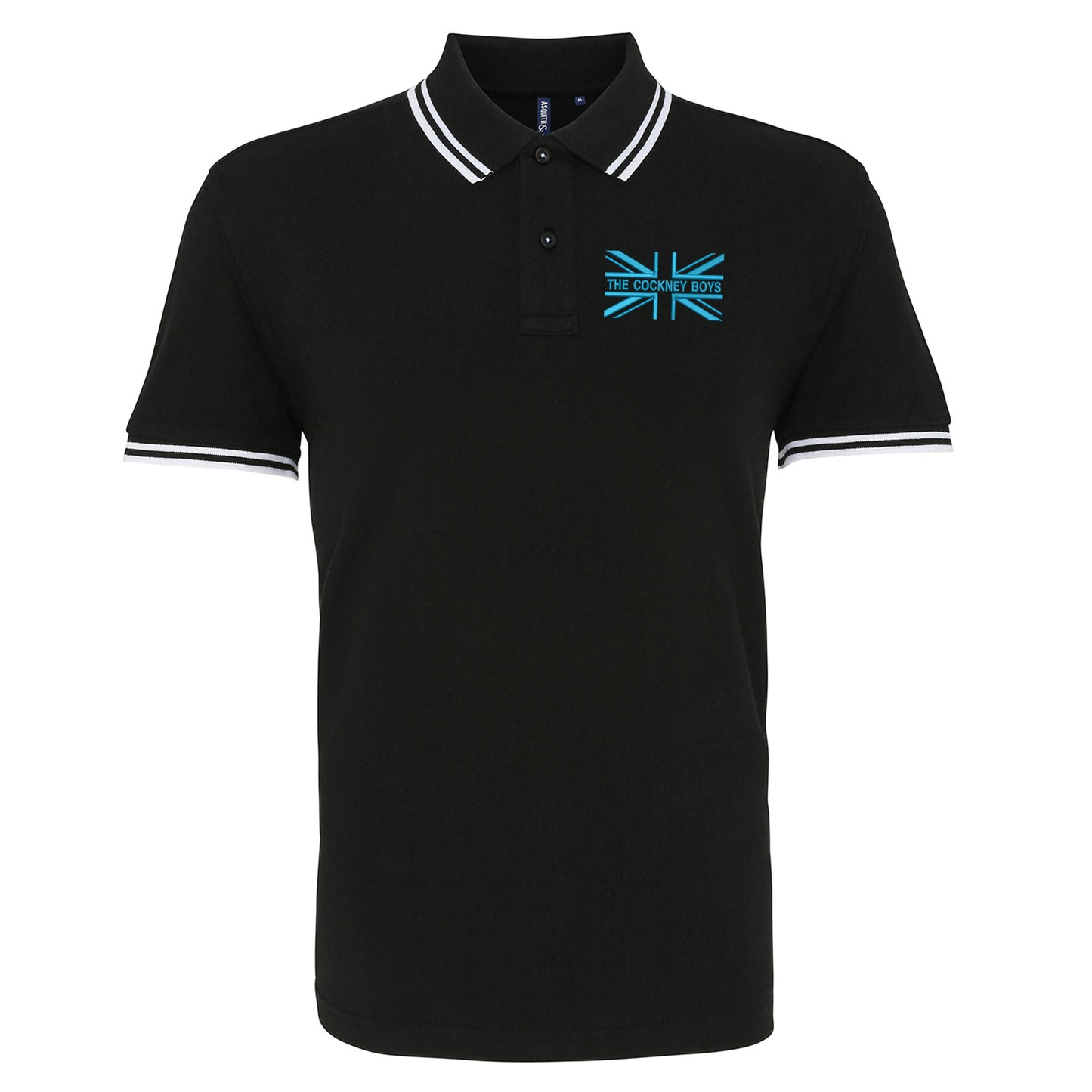 The Cockney Boys Union Jack Embroidered Tipped Polo Shirt