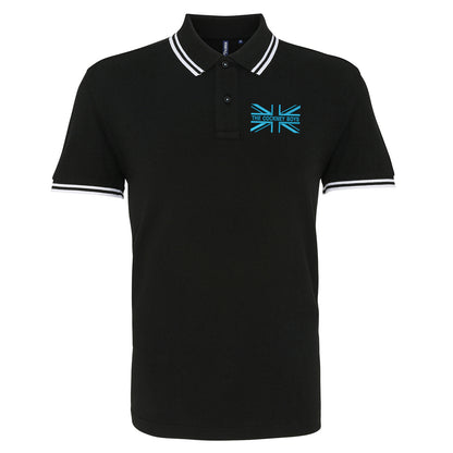 The Cockney Boys Union Jack Embroidered Tipped Polo Shirt