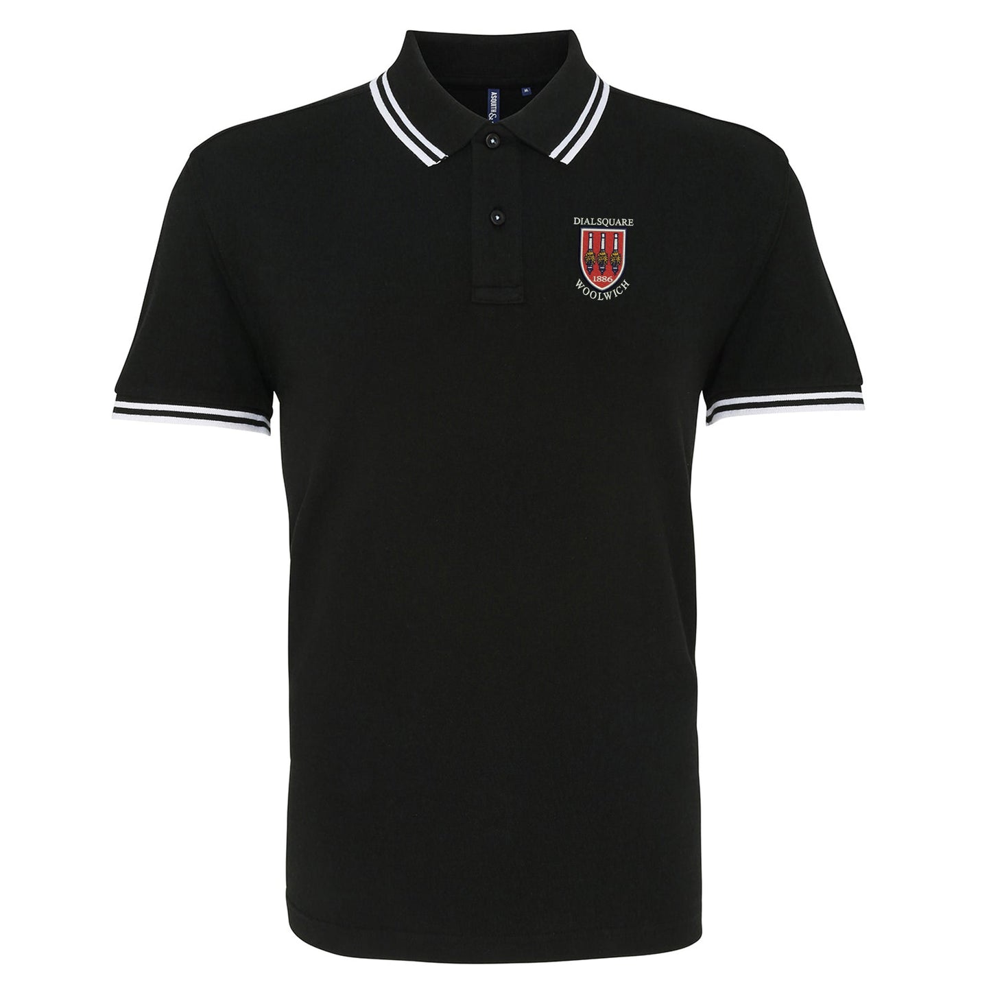 Retro Dial Square Embroidered Tipped Polo Shirt