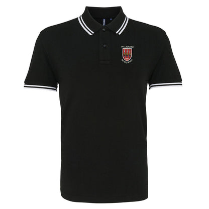 Retro Dial Square Embroidered Tipped Polo Shirt