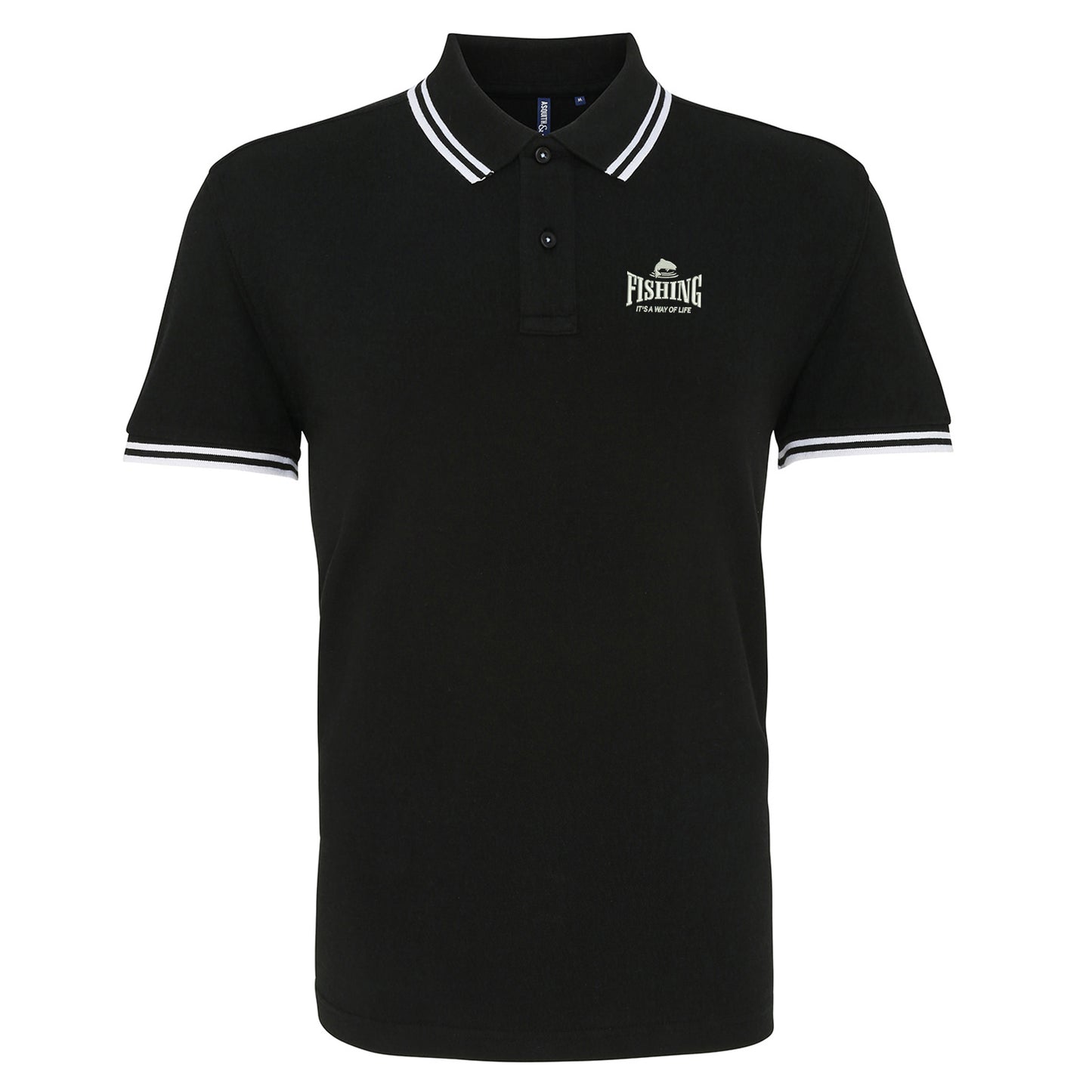 Fishing It's a Way of Life Tipped Polo Shirt