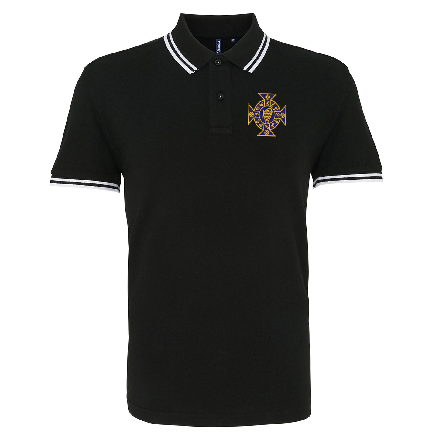 Retro Northern Ireland 1882 Embroidered Tipped Polo Shirt
