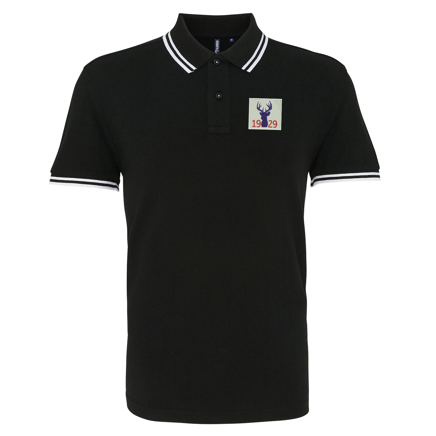 Retro Ross County 1929 Embroidered Tipped Polo Shirt
