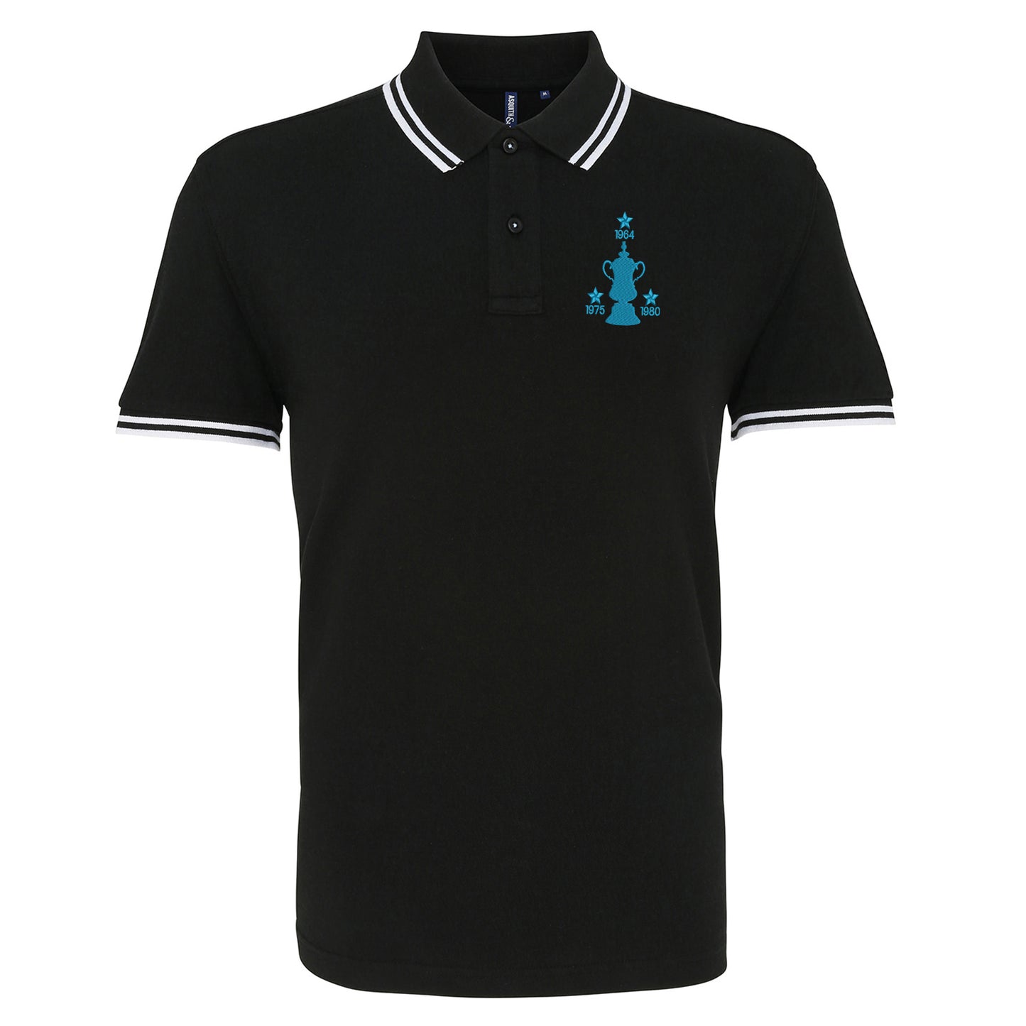 Retro West Ham Three Time Cup Winners Embroidered Tipped Polo Shirt