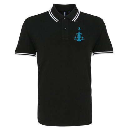 Retro West Ham Three Time Cup Winners Embroidered Tipped Polo Shirt
