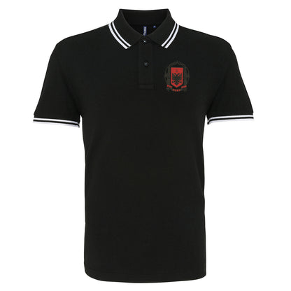 Retro Albania 1935 Embroidered Tipped Polo Shirt