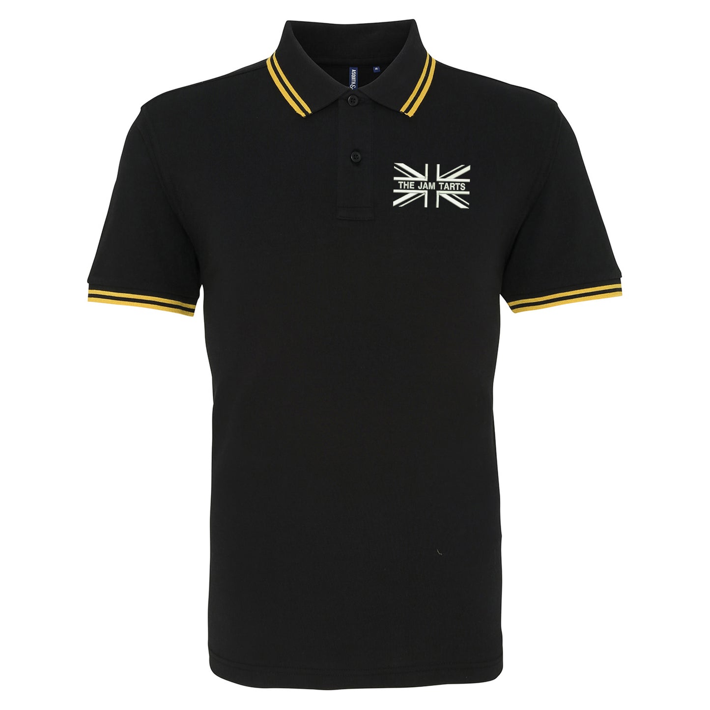 The Jam Tarts Union Jack Embroidered Tipped Polo Shirt
