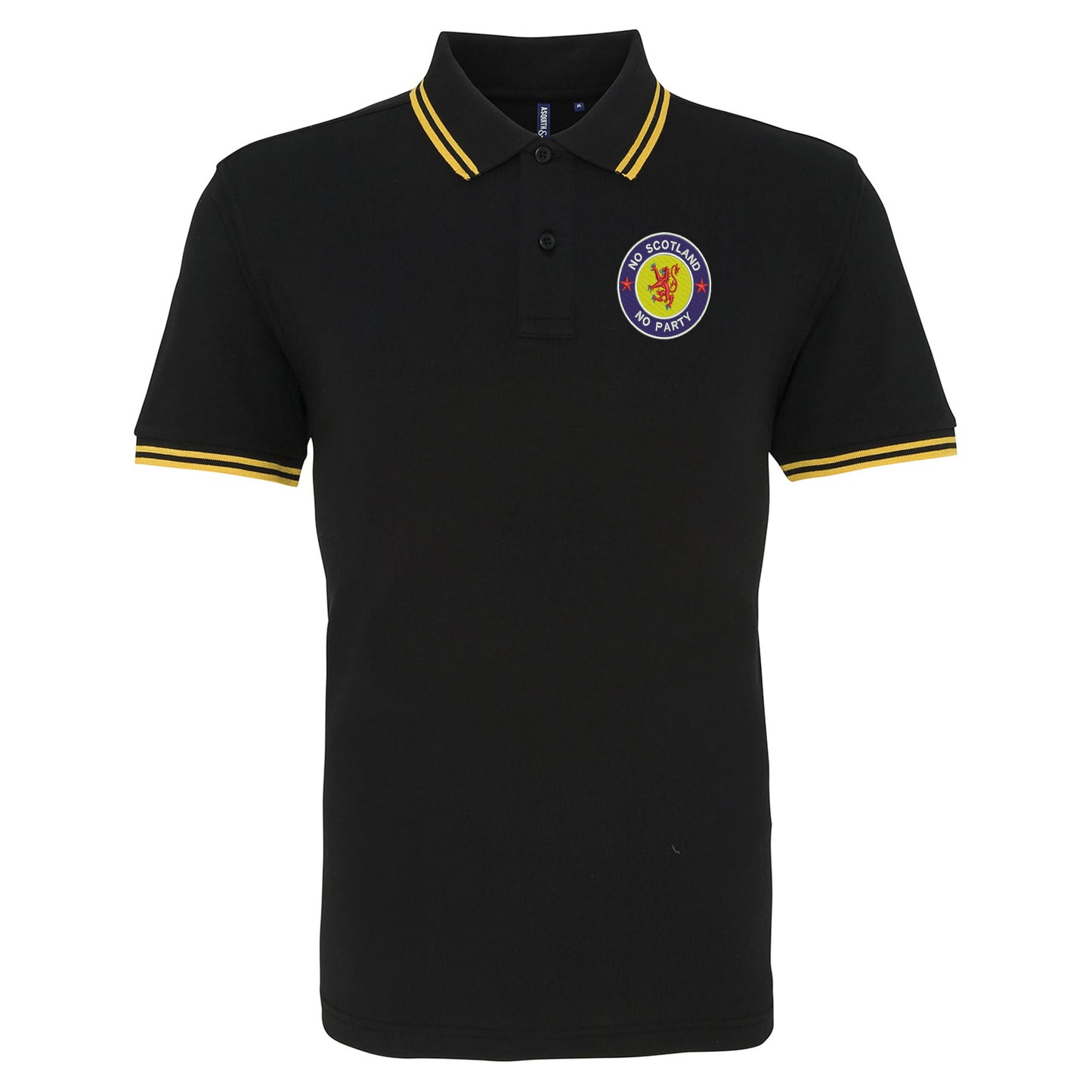 No Scotland No Party Embroidered Tipped Polo Shirt
