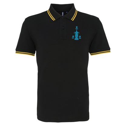 Retro West Ham Three Time Cup Winners Embroidered Tipped Polo Shirt