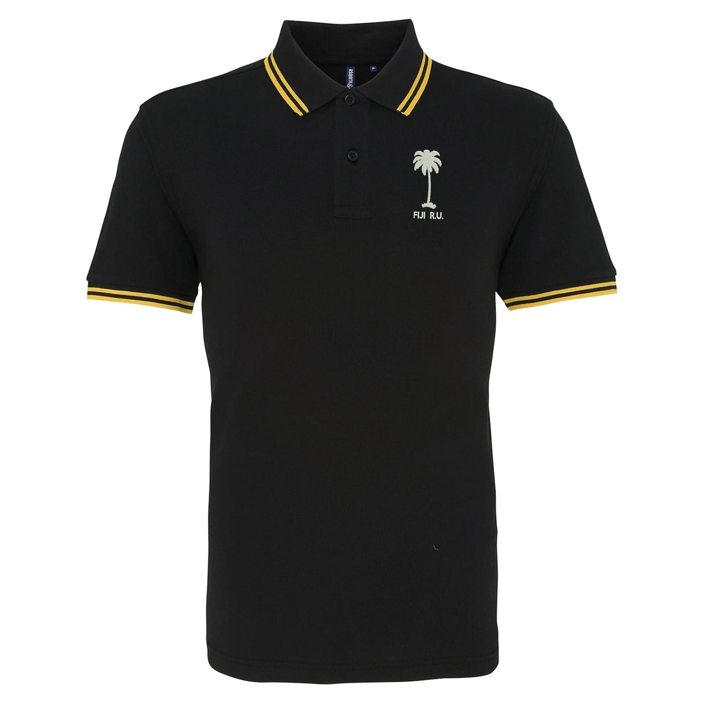 Retro Fiji Rugby 1920s Embroidered Tipped Polo Shirt