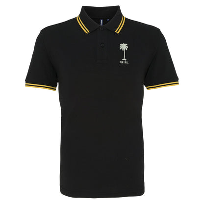 Retro Fiji Rugby 1920s Embroidered Tipped Polo Shirt