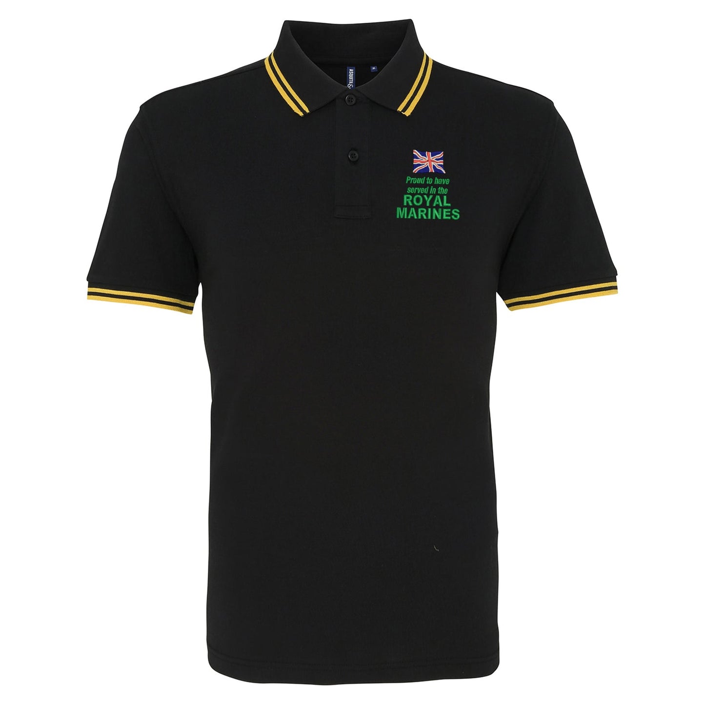 Proud to Have Served in The Royal Marines Embroidered Tipped Polo Shirt