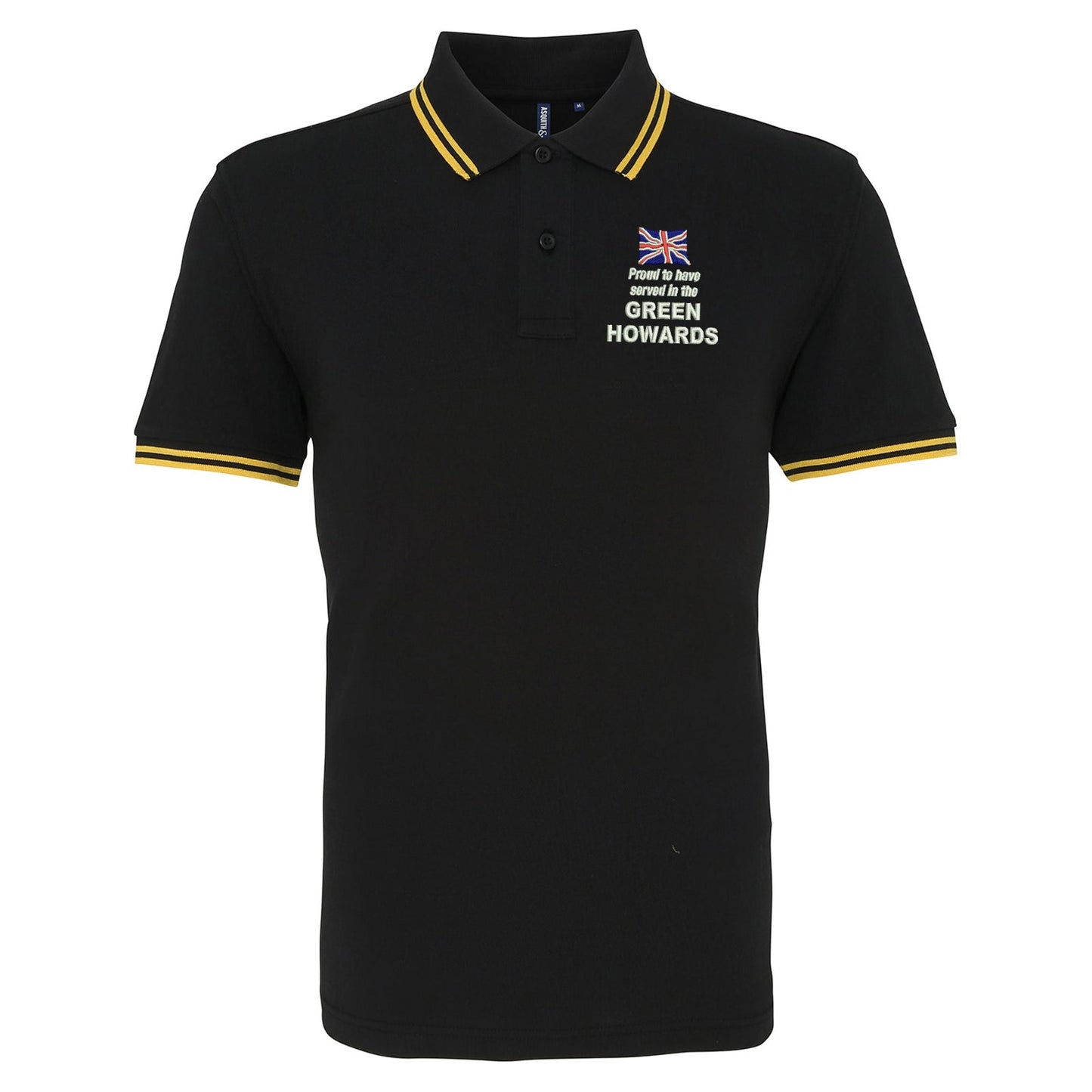 Proud to Have Served in The Green Howards Embroidered Tipped Polo Shirt
