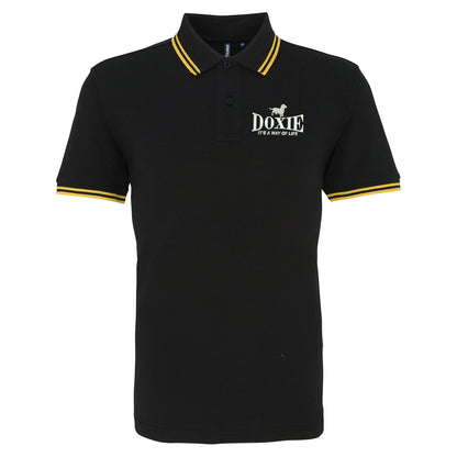Doxie It's a Way of Life Embroidered Tipped Polo Shirt