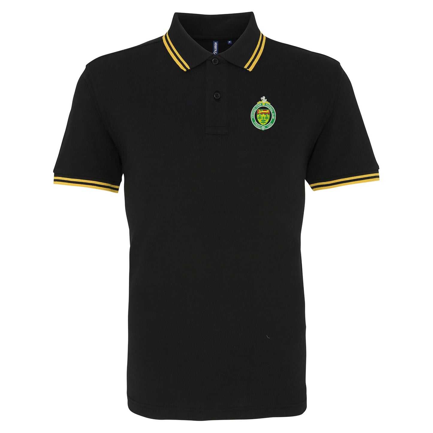 Retro Ashford Town Embroidered Tipped Polo Shirt
