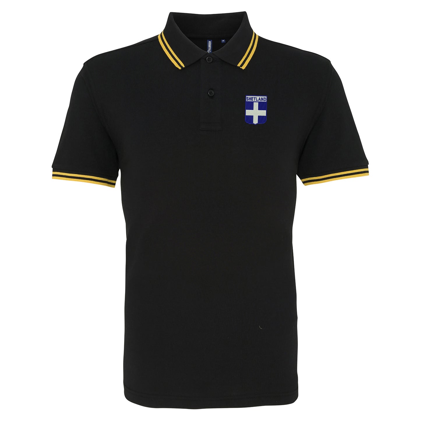 Shetland Flag of Scotland Shield polo shirt