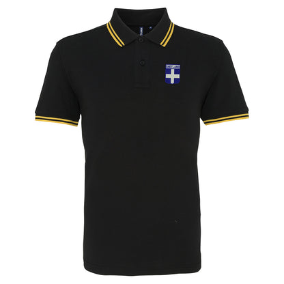 Shetland Flag of Scotland Shield polo shirt