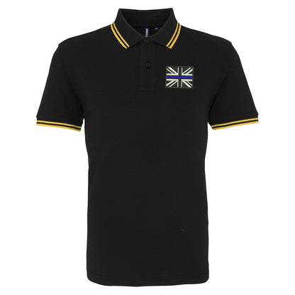 Thin Blue Line Union Jack Embroidered Tipped Polo Shirt