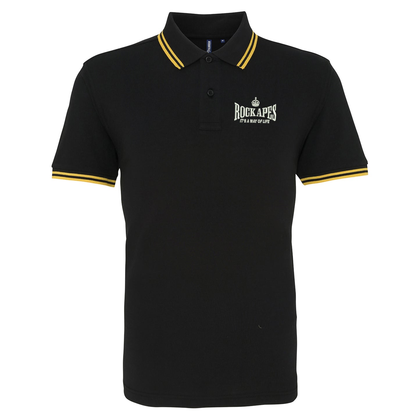 Rock Apes It's a Way of Life Embroidered Tipped Polo Shirt