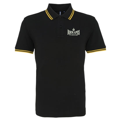 Rock Apes It's a Way of Life Embroidered Tipped Polo Shirt
