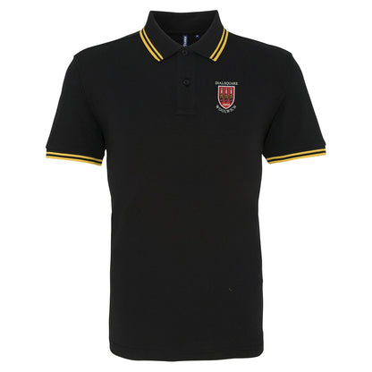 Retro Dial Square Embroidered Tipped Polo Shirt