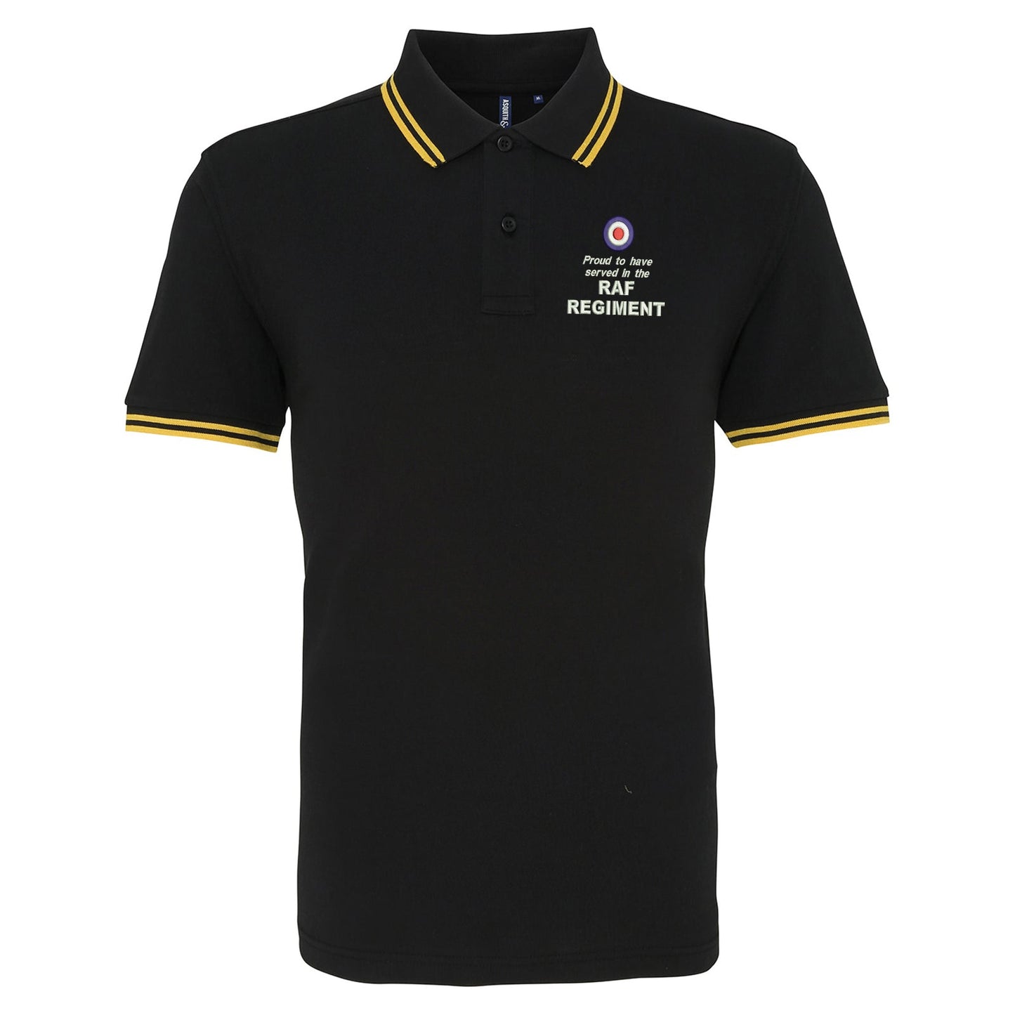 Proud to Have Served in The RAF Regiment Embroidered Tipped Polo Shirt